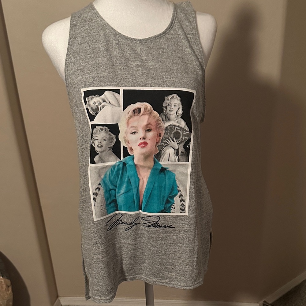 Marilyn Monroe Gray Graphic Tank Top